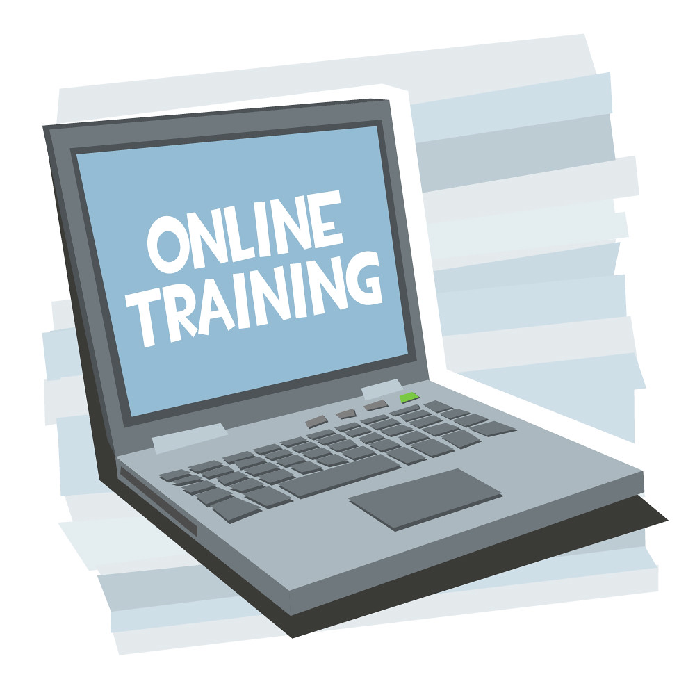 computer screen that says online training